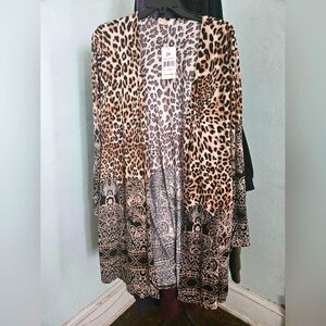Leopard Print Open Front Cardigan